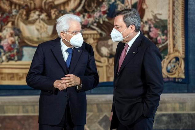 Sergio Mattarella e Mario Draghi Foto LaPresse