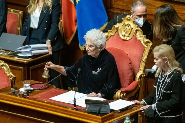 Liliana Segre al senato (LaPresse)