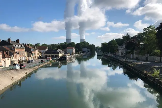 The nuclear power plant of Nogent-sur-Seine, east of Paris is pictured Thursday, May 27, 2021? (AP Photo/Bertrand Combaldieu)