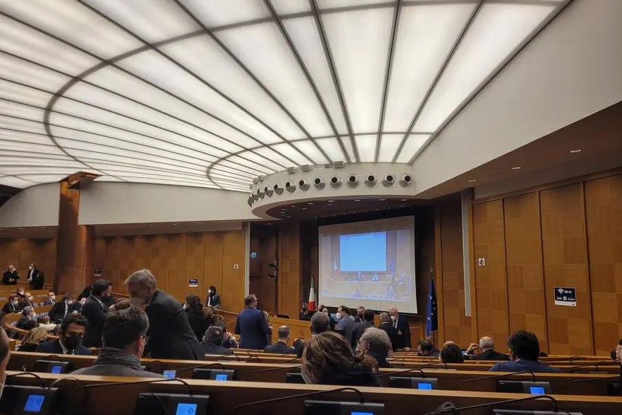 Roma, Montecitorio. L'assemblea dei grandi elettori Pd nell'auletta dei gruppi parlamentari