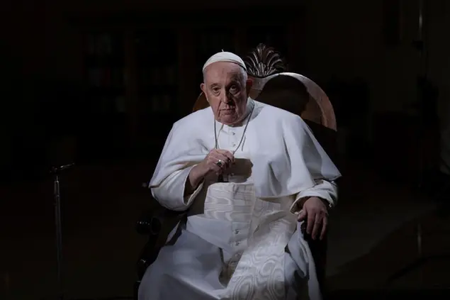 Pope Francis pauses during an interview with The Associated Press at The Vatican, Tuesday, Jan. 24, 2023. Pope Francis said he hasn't even considered issuing norms to regulate future papal resignations and says he plans to continue on for as long as he can as bishop of Rome, despite a wave of attacks against him by some top-ranked cardinals and bishops. (AP Photo/Domenico Stinellis)