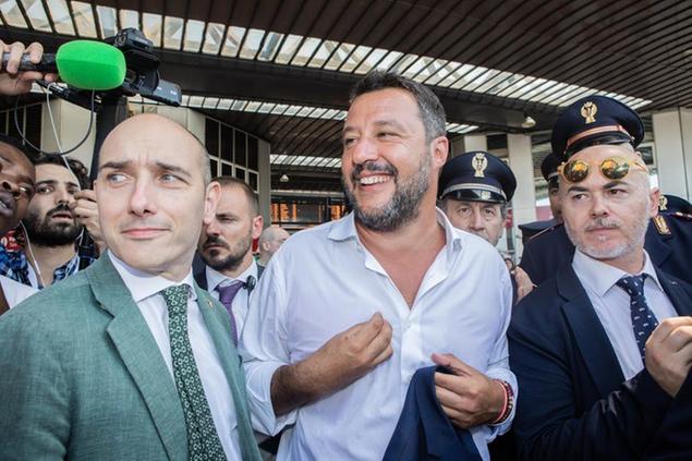 05/08/2019 Milano, Presentazione del nuovo Hub Ferroviario Milano Rogoredo; nella foto Matteo Salvini e Alessandro Morelli
