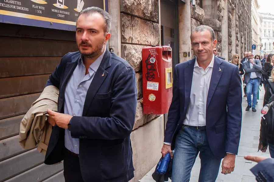 Riccardo Molinari in primo piano,\\u00A0Massimiliano Romeo in secondo (Foto LaPresse)