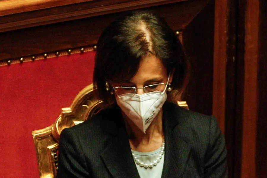 Foto Riccardo De Luca/LaPresse/POOL AGF17 febbraio 2021 Roma, Italia Politica Senato - Voto di fiducia su governo DraghiNella foto: Marta CartabiaPhoto Riccardo De Luca/LaPresse/POOL AGFFebruary 17, 2021 Rome (Italy) Politics Senate - Vote of confidence on Draghi's governmentthe pic: Marta Cartabia