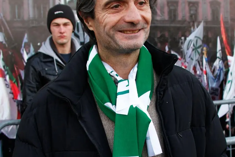 22/01/2012 Milano, Corteo della Lega Nord comizio Piazza Duomo nella foto Attilio Fontana sindaco Varese