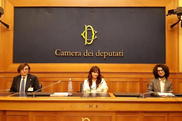 Luigi Ferrieri Caputi, Martina Comparelli e Filippo Sotgiu alla Camera dei deputati per la presentazione di \\\"Ritorno al futuro\\\"