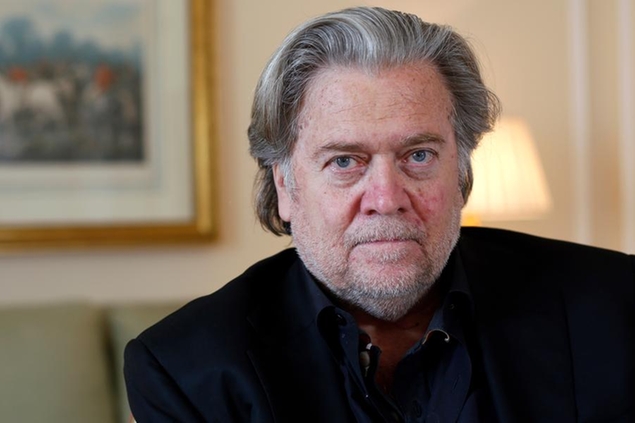 FILE - Former White House strategist Steve Bannon poses prior to an interview with The Associated Press, in Paris, May 27, 2019. Bannon, a longtime ally to former President Donald Trump, was indicted Friday, Nov. 12, 2021, on two counts of contempt of Congress after he defied a congressional subpoena from the House committee investigating the insurrection at the U.S. Capitol. (AP Photo/Thibault Camus, File)