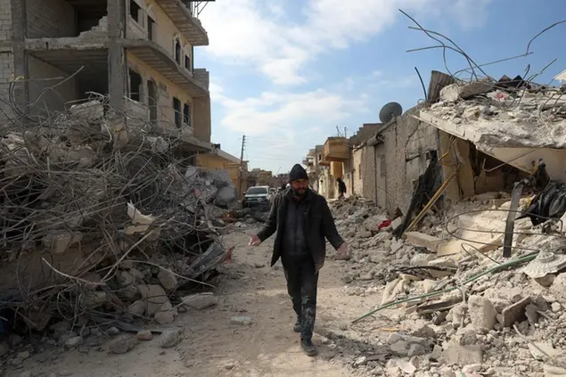 Jinderis, area di Aleppo, Siria, il 14 febbraio 2023\\u00A0(AP Photo/Ghaith Alsayed)