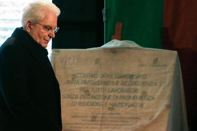 La cerimonia commemorativa del 40\\u00B0 anniversario dell'uccisione di Guido Rossa agli ex stabilimenti Ilva (Foto Agf)