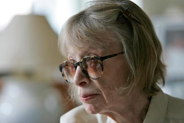Author Joan Didion considers a question in her New York apartment, Thursday, Sept. 27, 2007, while being interviewed for a short promotional film for David Halberstam's \\\"The Coldest Winter,\\\" the final book by the Pulitzer Prize-winning journalist who was killed last spring in a California car accident. (AP Photo/Kathy Willens)