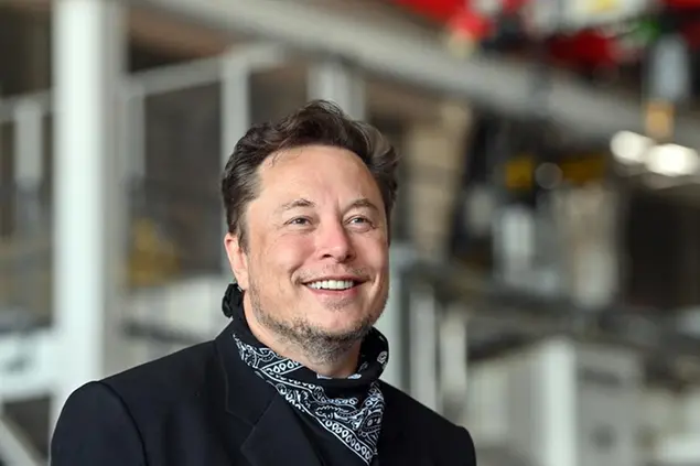 13 August 2021, Brandenburg, Gr'nheide: Elon Musk, Tesla CEO, stands in the foundry of the Tesla Gigafactory during a press event. The first vehicles are scheduled to roll off the production line in Gr'nheide near Berlin from the end of 2021. The US company plans to build around 500,000 units of the compact Model 3 and Model Y series here each year. Photo by: Patrick Pleul/picture-alliance/dpa/AP Images