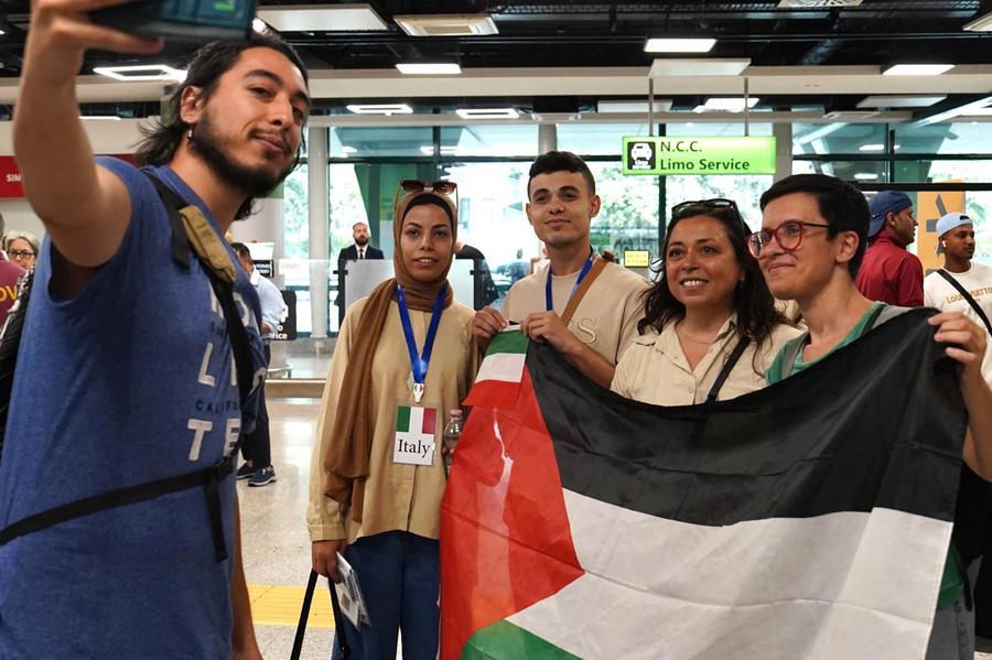 Arrivo a Roma degli studenti di Gaza