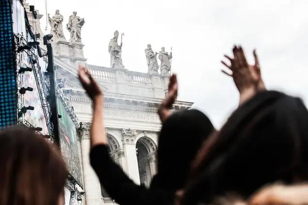 01/05/2019 Roma. Piazza San Giovanni, concertone del 1 Maggio organizzato dai sindacati, nella foto il pubblico