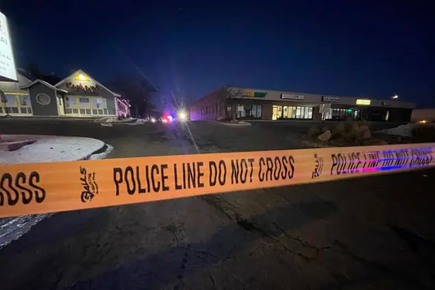 Crime tape is set up near a gay nightclub in Colorado Springs, Colo., Sunday, Nov. 20, 2022 where a shooting occurred late Saturday night. (AP Photo/Thomas Peipert)