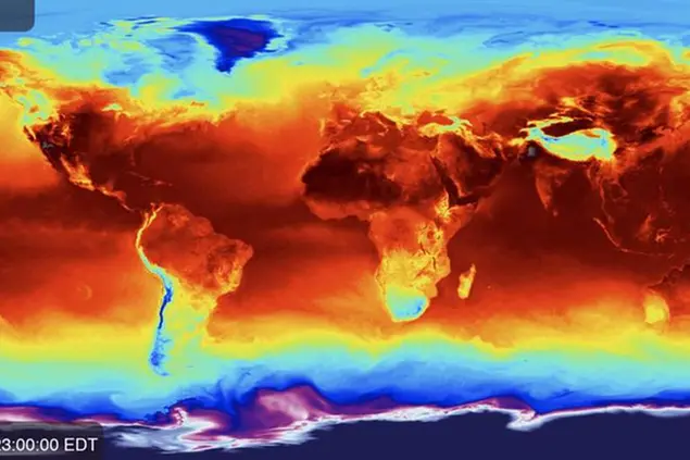 Il mondo nella morsa del caldo nel video timelapse della Nasa