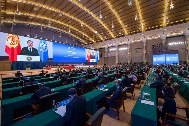 The 15th meeting of the Conference of the Parties (COP15) to the UN Convention on Biological Diversity officially kicks off in Kunming City, southwest China's Yunnan Province, 12 October 2021. (Imaginechina via AP Images)