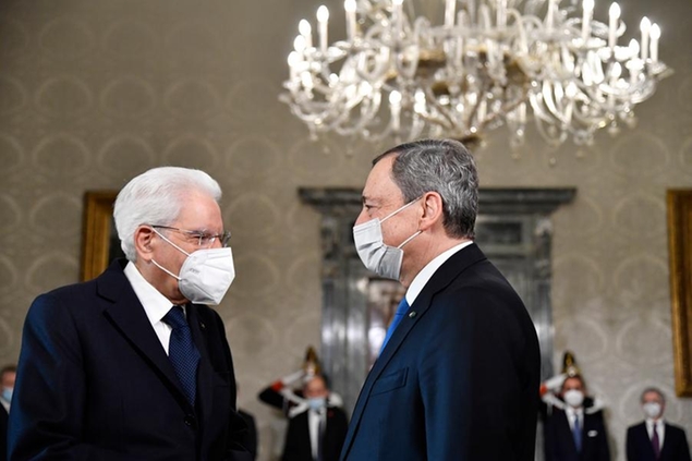 Sergio Mattarella e Mario Draghi (Alberto Pizzoli/Pool photo via AP, File)