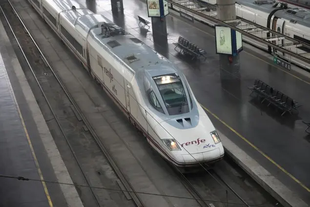 Image of a Renfe AVE train arriving at the platform in Atocha station on the day the company announced that it will reinforce the High Speed-Long Distance Madrid-Seville, Madrid-MÃ¡laga and Madrid-CÃ¡diz connections with 3,400 seats during this weekend, in Madrid (Spain), on June 24, 2020. 24 JUNE 2020 AVE;LONG DISTANCE Marta FernÃ¡ndez Jara / Europa Press 06/24/2020 (Europa Press via AP)