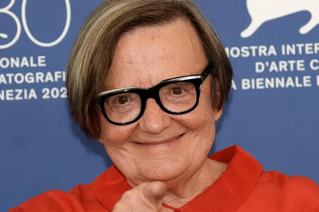 Agnieszka Holland al festival di\\u00A0Venezia 2023, dove è stata premiata per Green Border. Foto Ansa