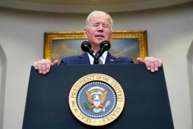 President Joe Biden pauses as he speaks about the situation in Afghanistan from the Roosevelt Room of the White House in Washington, Tuesday, Aug. 24, 2021. (AP Photo/Susan Walsh)