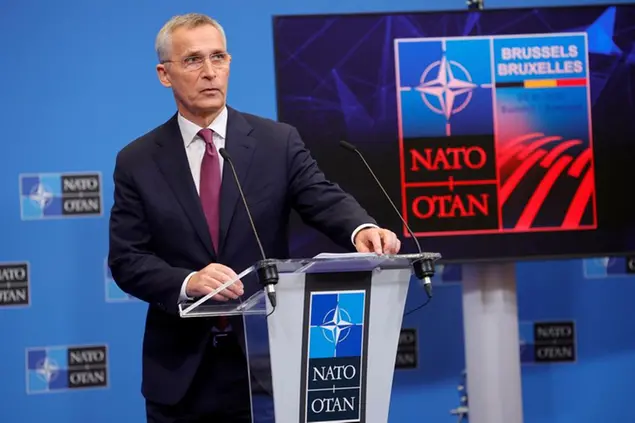 NATO Secretary General Jens Stoltenberg speaks during a media conference ahead of a NATO summit at NATO headquarters in Brussels, Wednesday, March 23, 2022. Western leaders are arriving in Brussels for Thursday's summits taking place at NATO and EU headquarters where they will seek to highlight their sense of unity in the face of the Russian invasion in Ukraine. (AP Photo/Olivier Matthys)