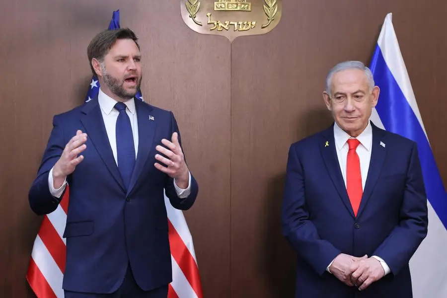 Il premier israeliano Benjamin Netanyahu e il vicepresidente americano JD Vance