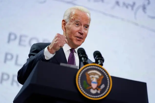 President Joe Biden speaks during a news conference at the conclusion of the G20 leaders summit, Sunday, Oct. 31, 2021, in Rome. (AP Photo/Evan Vucci)