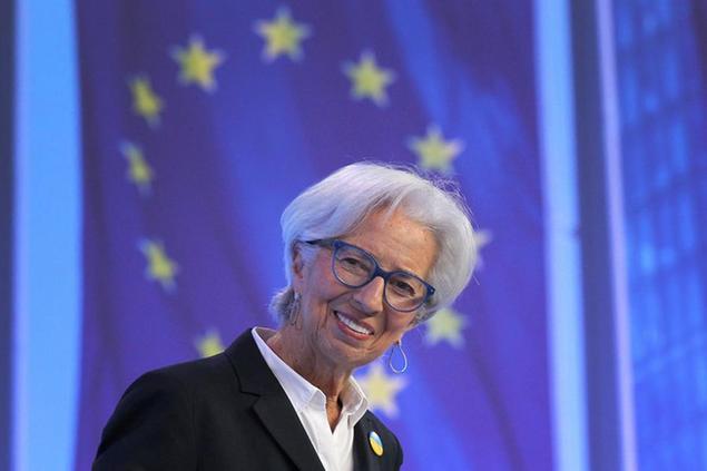 Christine Lagarde, President of the European Central Bank (ECB), smiles during a press conference following a meeting of the governing council of the ECB in Frankfurt am Main, Germany, Thursday, March 10, 2022. (Daniel Roland/Pool Photo via AP)