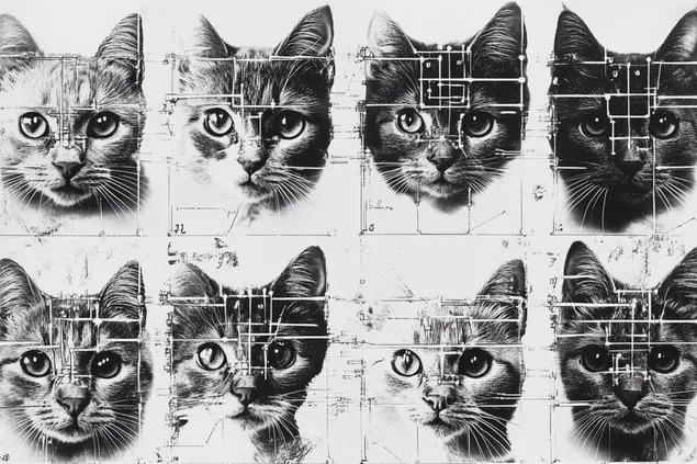 Così Midjourney “vede” una rete neurale che classifica immagini di gatti / GINO RONCAGLIA