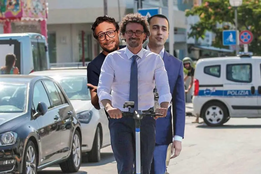 Un fotomontaggio con Pinuccio, Danilo Toninelli e Luigi Di Maio