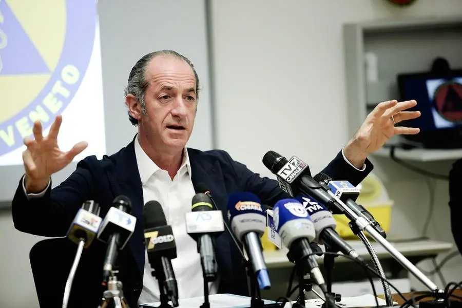 22/04/2020 Marghera, conferenza stampa giornaliera del presidente della Regione Veneto Luca Zaia sulla situazione Coronavirus