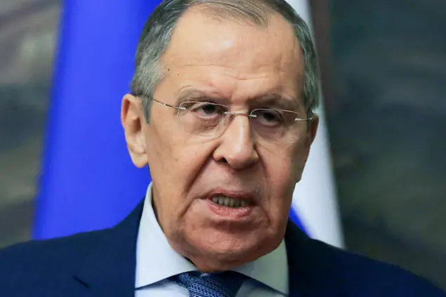 Russian Foreign Minister Sergey Lavrov speaks during a joint news conference with Secretary-General of the Organization of Islamic Cooperation (OIC) Hissein Brahim Taha following their talks in Moscow, Russia, Monday, Oct. 24, 2022. (Evgenia Novozhenina/Pool Photo via AP)