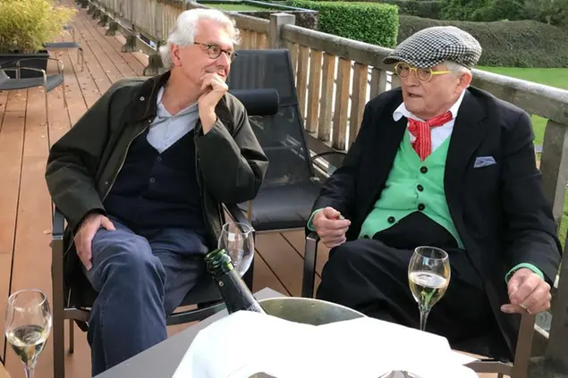 Jean Frémon e David Hockney, Honfleur, Normandia, 2018. Foto Françoise Frémon
