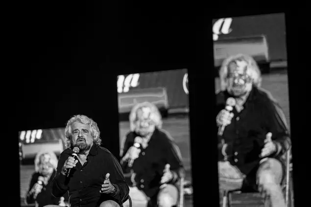 12/10/2019 Napoli. Gli interventi alla festa Italia a 5 Stelle, organizzata per i 10 anni di vita del Movimento 5 Stelle. Nella foto Beppe Grillo