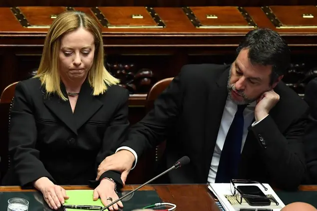 La presidente del Consiglio Giorgia Meloni e il ministro delle Infrastrutture e Trasporti, Matteo Salvini