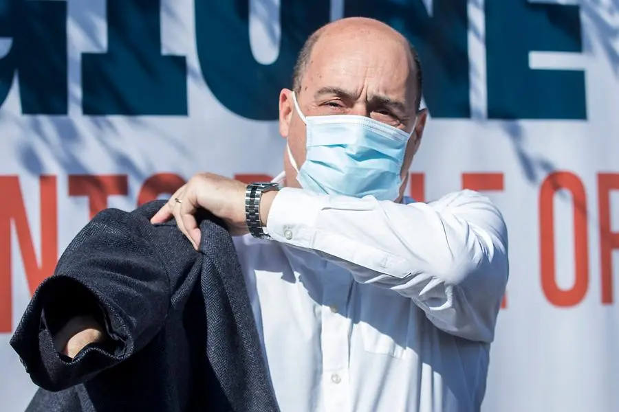 Foto Roberto Monaldo / LaPresse 03-03-2021 Roma Politica Il Presidente della Regione Lazio Nicola Zingaretti inaugura i cantieri per il completamento dei Piani di Zona di Roma Capitale Nella foto Nicola Zingaretti Photo Roberto Monaldo / LaPresse 03-03-2021 Rome (Italy) President of the Lazio Region Nicola Zingaretti inaugurates the construction sites for the area plans In the pic Nicola Zingaretti