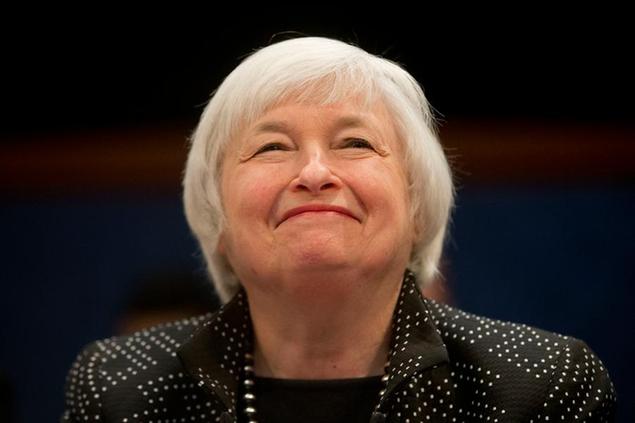 Federal Reserve Chair Janet Yellen smiles prior to testifying on Capitol Hill in Washington, Wednesday, Feb. 25, 2015, before the House Financial Services Committee hearing: \\\"Monetary Policy and the State of the Economy. (AP Photo/Pablo Martinez Monsivais)