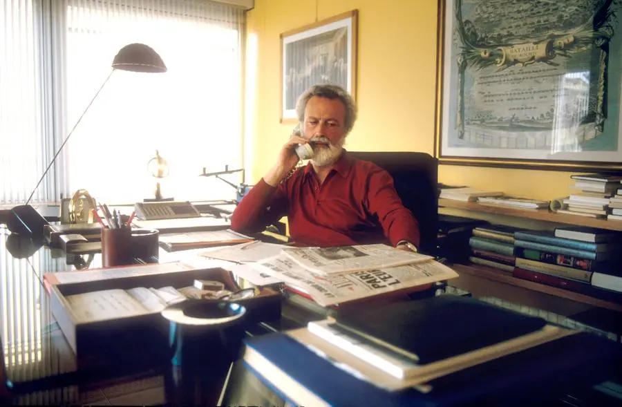 Scalfari in redazione / Foto AGF