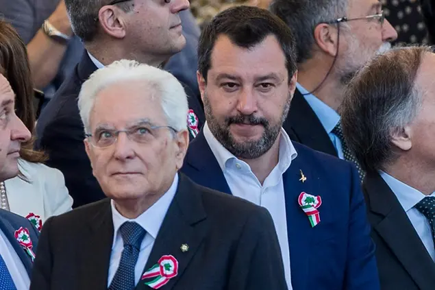 Sergio Mattarella e Matteo Salvini (LaPresse)