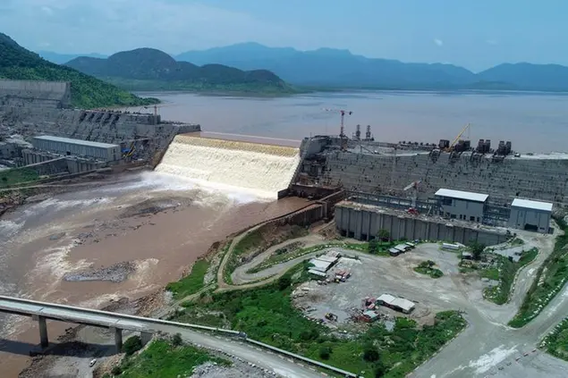 20 July 2020, Ethiopia, Bameza: Object of dispute: The Grand Ethiopian Renaissance Dam on the Blue Nile in Ethiopia. Photo by: Yirga Mengistu/picture-alliance/dpa/AP Images