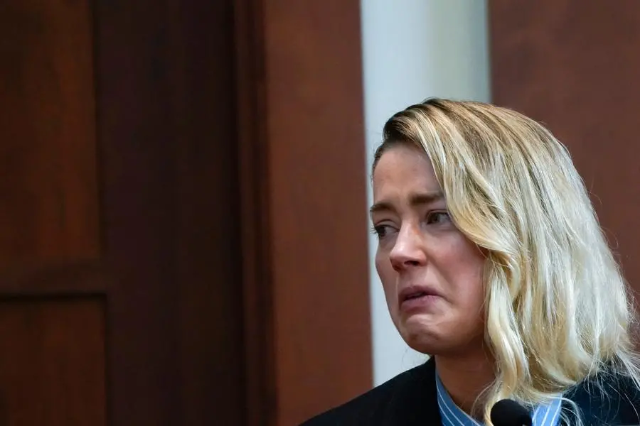 Actor Amber Heard testifies in the courtroom at the Fairfax County Circuit Court in Fairfax, Va., Wednesday May 4, 2022.