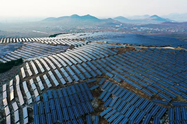 The photovoltaic power station comes into service in Zaozhuang,Shandong,China on 22th November, 2020.(Photo by TPG/cnsphotos) (TopPhoto via AP Images)