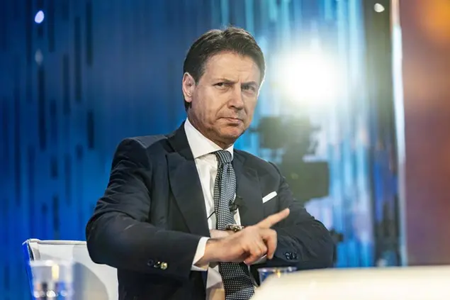 08/11/2021 Roma, La7, trasmissione televisiva Otto e Mezzo, nella foto Giuseppe Conte