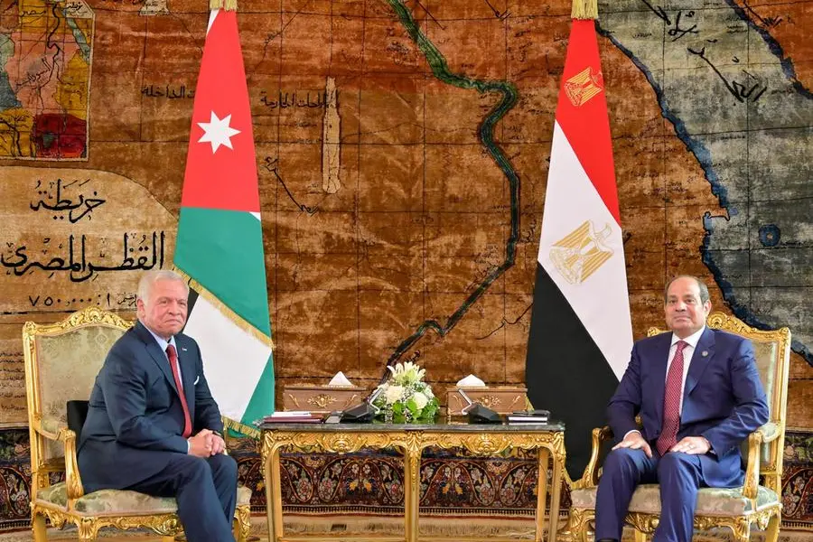 Il presidente egiziano e il re giordano insieme al Cairo ad Aprile. Foto Ansa