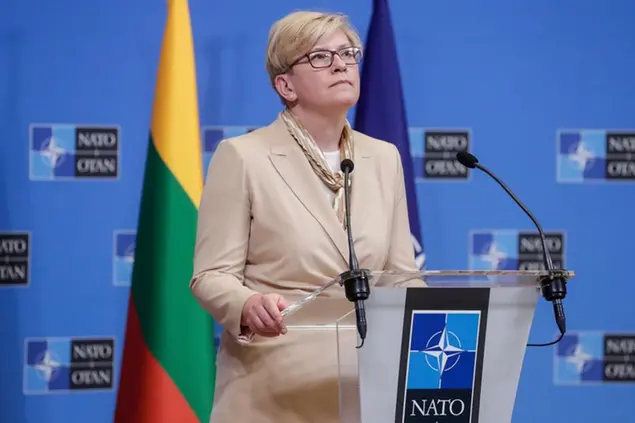 (La prima ministra lituana Ingrida Simonyte durante un vertice Nato. Foto\\u00A0AP)