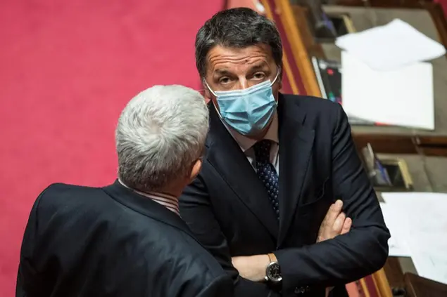 Matteo Renzi al senato Foto LaPresse