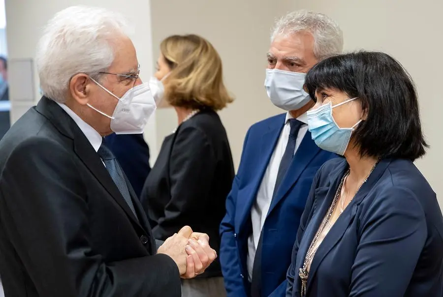 Trento - Il Presidente della Repubblica Sergio Mattarella con Domenico Megalizzi e Anna Maria Cutrupi papà e mamma di Antonio Megalizzi, oggi 15 luglio 2021. (Foto di Paolo Giandotti - Ufficio per la Stampa e la Comunicazione della Presidenza della Repubblica)