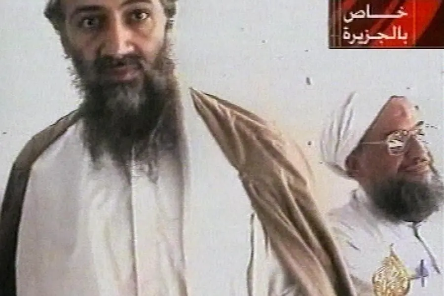 FILE - This undated image taken from video released by Qatar's Al-Jazeera televison broadcast Oct. 5, 2001, purports to show al-Qaida leader Osama bin Laden, left, and his top lieutenant, Egyptian Ayman al-Zawahiri. Al-Qaida's image was a top concern on Osama bin Laden's mind in the last months of his life. In letters captured in the U.S. raid that killed him, the terror leader complains that al-Qaida branches kill too many Muslim civilians, turning the public against them. (AP Photo/Courtesy of Al-Jazeera via AP video, File)