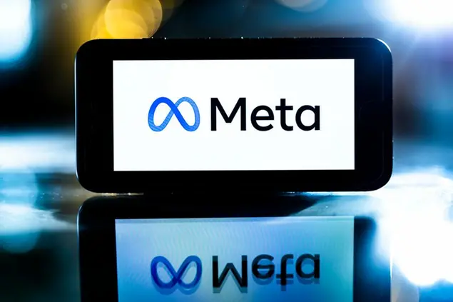 The logo of the technology company Meta stands out on a display in Berlin, February 7, 2022. Photo by: Florian Gaertner/picture-alliance/dpa/AP Images