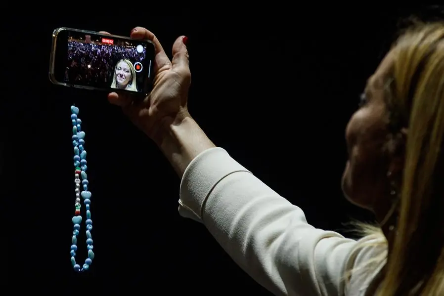 Foto Roberto Monaldo / LaPresse 22-09-2022 Roma (Italia) Politica Elezioni - Chiusura della campagna elettorale del centrodestra Nella foto Giorgia Meloni 22-09-2022 Rome (Italy) Politics Political elections - Closing of the center-right electoral campaign In the pic Giorgia Meloni